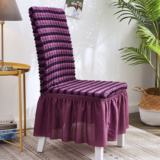 Housse de Chaise avec Jupe ChairGlam - Mauve rayée