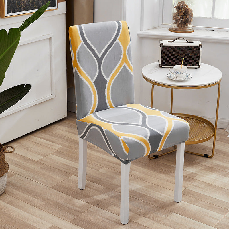 Housse de Chaise Extensible et Résistante aux Plis -Gris jaune