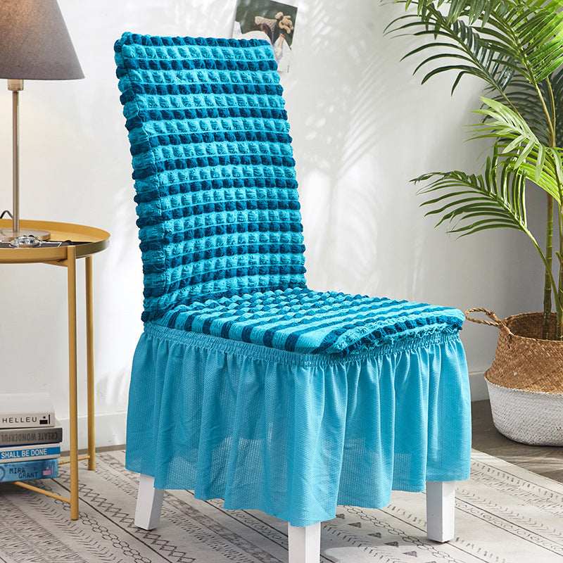 Housse de Chaise avec Jupe ChairGlam - Bleu rayée