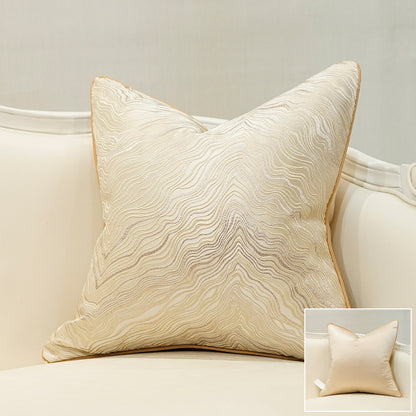 Housse de Coussin Géométrique Jacquard - Beige Élégance