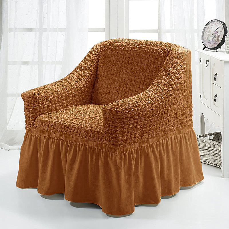 Housse de fauteuil avec Jupe SofaCharm -Caramel