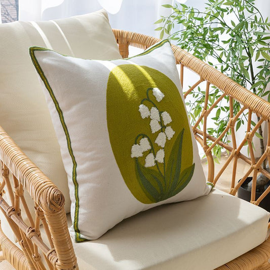 Housse de Coussin Style Nordique - Motif Floral "Lily"