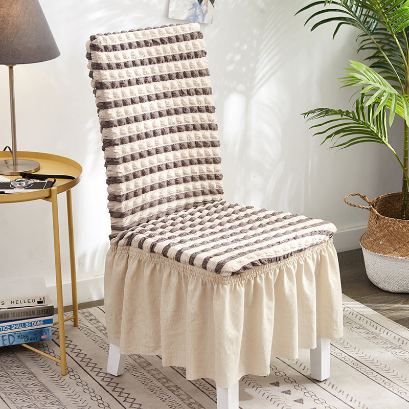 Housse de Chaise avec Jupe ChairGlam - Beige rayée