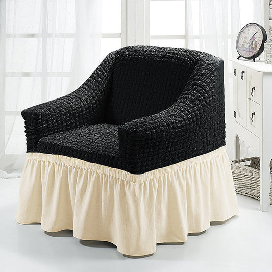 Housse de fauteuil avec Jupe SofaCharm - Sombre blanc