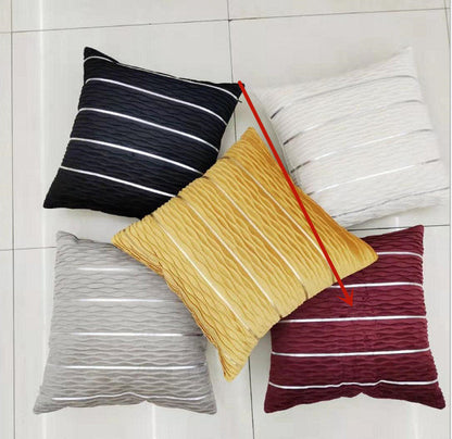 Housse de Coussin en Velours à Rayures - Luxe et Simplicité