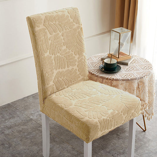 Housse de Chaise motif feuille - Beige